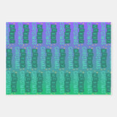 Rote, grüne und schwarze Schneeflocke Frohe Weihna Geschenkpapier Set (Vorderseite 2)