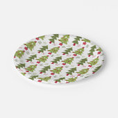 Rote, grüne und weiße Bäume mit weißem Rücken Pappteller (Schrägansicht)