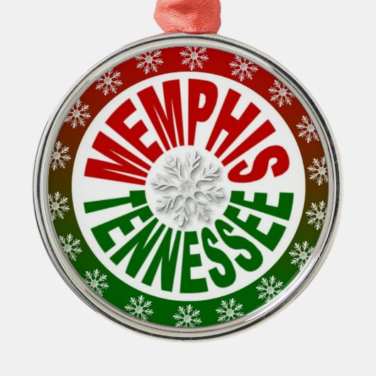 Rote grüne Verzierung Memphis Tennessee Ornament Aus Metall (Vorne)