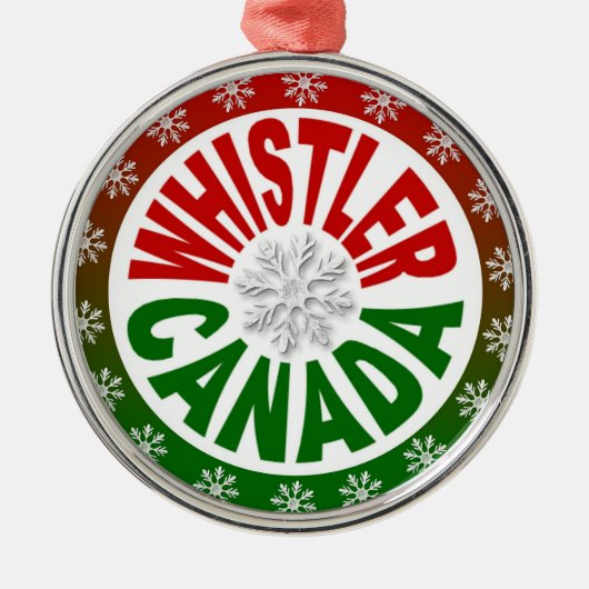 Rote grüne Verzierung Pfeifer-Kanadas Silbernes Ornament (Vorne)