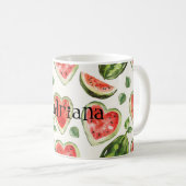 Rote Grüne Wassermelonen-Herzen Kaffeetasse (VorderseiteRechts)
