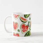 Rote Grüne Wassermelonen-Herzen Kaffeetasse (Links)