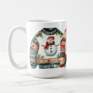 ROTE & GRÜNE WATERCOLOR WEIHNACHTSPULLOVER KAFFEETASSE
