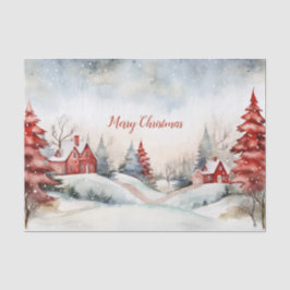 Rote grüne Weihnachtskiefern Bäume Wälder Seidenpapier