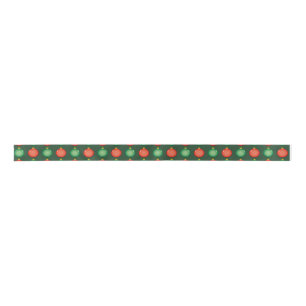 Rote grüne Weihnachtskugeln Festive Xmas  Satinband