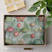 ROTE & GRÜNE WEIHNACHTSKUGELN STERNE SCHNEEFLOCKEN SEIDENPAPIER (Geschenk)