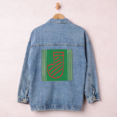 Rote Grüne Weihnachtsstrumpf auf Grün Jeansjacke (Hangar)