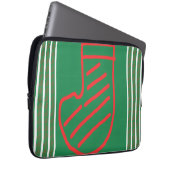 Rote Grüne Weihnachtsstrumpf auf Grün Laptopschutzhülle (Vorne Rechts)