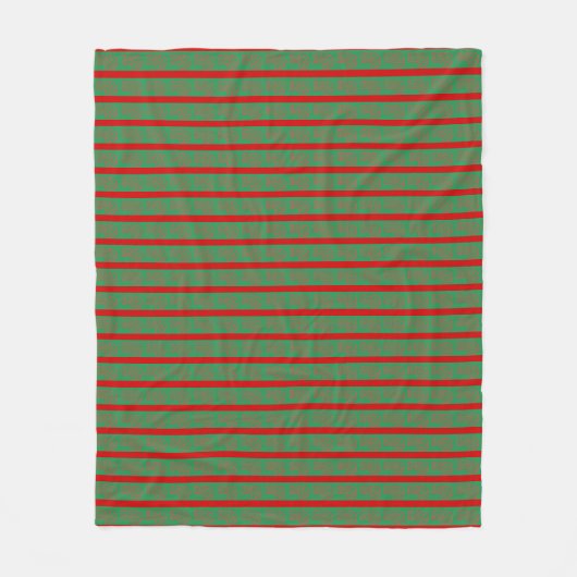 Rote Grüne Weihnachtsstrumpf auf Grün Rot Fleecedecke (Vorderseite)