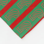 Rote Grüne Weihnachtsstrumpf auf Grün Rot Fleecedecke (Ecke)