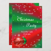 Rote Grüne Weihnachtszeit-Party Einladung (Vorne/Hinten)