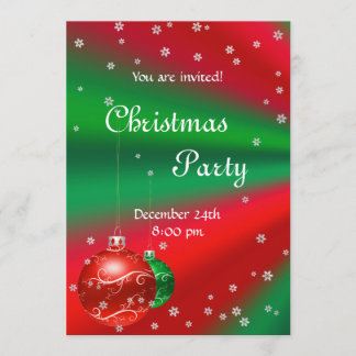 Rote Grüne Weihnachtszeit-Party Einladung