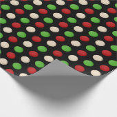 Rote Grüne Weiße Punkte Geschenkpapier (Ecke)