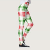 Rote Grüne Weiße Streifen Leggings (Rechts)