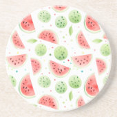 Rote Grüne Weiße Wassermelonen Geburtstag Getränkeuntersetzer (Vorne)