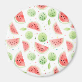 Rote Grüne Weiße Wassermelonen Geburtstag Magnet (Vorne)