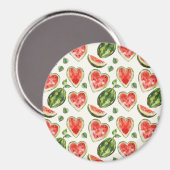 Rote Grüne Weiße Wassermelonen Herzen Magnet (Vorderseite/Rückseite)