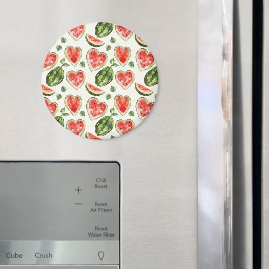 Rote Grüne Weiße Wassermelonen Herzen Magnet (In Situ (Kühlschrank))