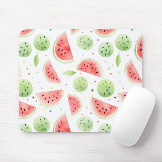 Rote Grüne Weiße Wassermelonen Mousepad (Mit Mouse)