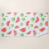 Rote Grüne Weiße Wassermelonen Strandtuch (Vorderseite)