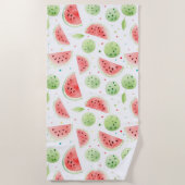 Rote Grüne Weiße Wassermelonen Strandtuch (Vorderseite)