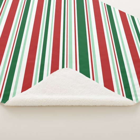 Rote, grüne, weiße Weihnachtscreme Sherpadecke (3/4)