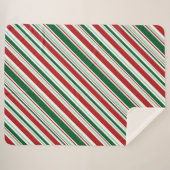 Rote, grüne, weiße Weihnachtscreme Sherpadecke (Vorderseite (Horizontal))