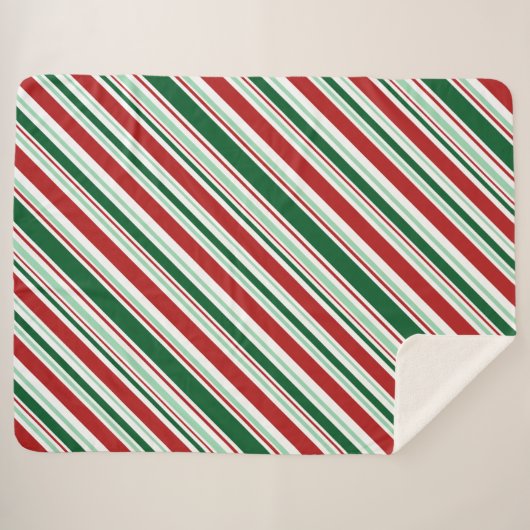 Rote, grüne, weiße Weihnachtscreme Sherpadecke (Vorderseite (Horizontal))