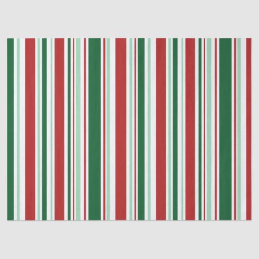 Rote, grüne, weiße Weihnachtsstreifen Seidenpapier (Vorderseite)