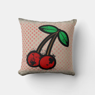 Rote Grunge Punk Kirschen dekorative Kissen