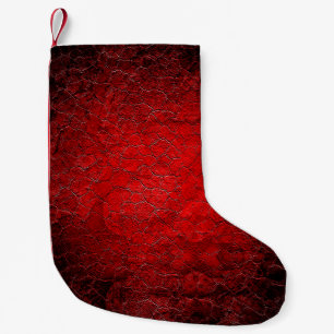 Rote Grunge Textur schwarzer Farbverlauf Kleiner Weihnachtsstrumpf
