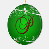 Rote Grüntöne Holly Initial P Weihnachtsschmuck (Links)