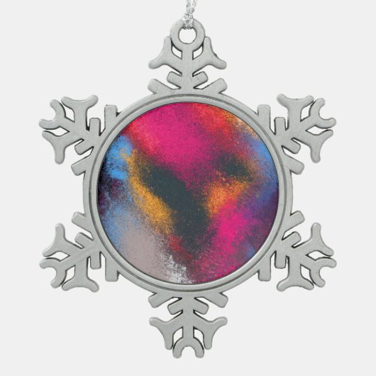 "Rote Gruppen-" Schneeflocke-Verzierung Schneeflocken Zinn-Ornament (Vorderseite)