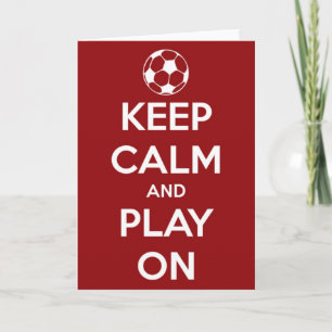Rote Grußkarte 'Keep Calm and Play On' Karte