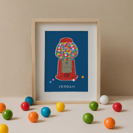 Rote Gumball-Maschine Bonbons Kaugummi Personalisi Poster
