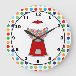 Rote Gumball Maschinen-Wanduhr Große Wanduhr