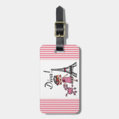 Rote Haar-Diva Gepäckanhänger (Vorderseite vertikal)