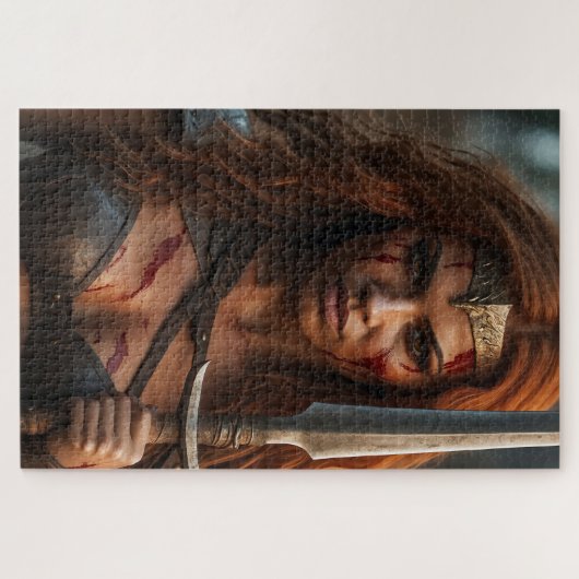 Rote Haarbärgerin Puzzle (Horizontal)