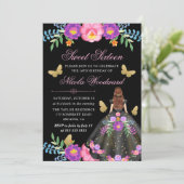 Rote Haare Frau in Mexikanischer Blumenkleidung Sü Einladung (Stehend Vorderseite)