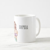 Rote Haare Frau Lila Oberteil Kaffeetasse (VorderseiteRechts)