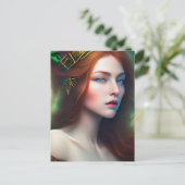 Rote Haare Frau Postkarte (Stehend Vorderseite)