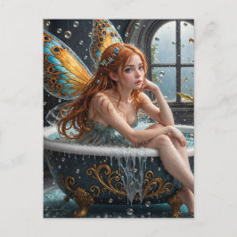 Rote Haare in einer Blase Bad Postkarte