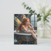 Rote Haare in einer Blase Bad Postkarte (Stehend Vorderseite)