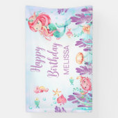 Rote Haare Meerjungfrau unter dem Meeresgrund Banner (Vertikal)