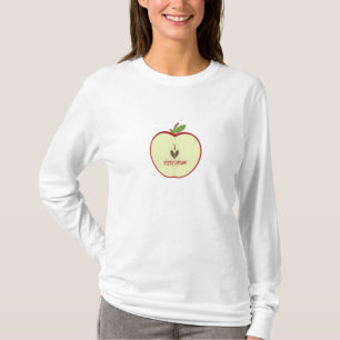 Rote halbe I Liebe-erster Grad Apples T-Shirt