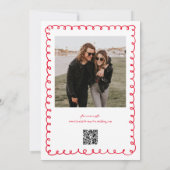 Rote Hand Drawn Funky Weingarten Hochzeit Einladung (Rückseite)