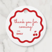 Rote Hand gezeichnete Kirsche auf dem höchsten Geb Geschenkanhänger (Vorderseite)