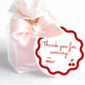 Rote Hand gezeichnete Kirsche auf dem höchsten Geb Geschenkanhänger