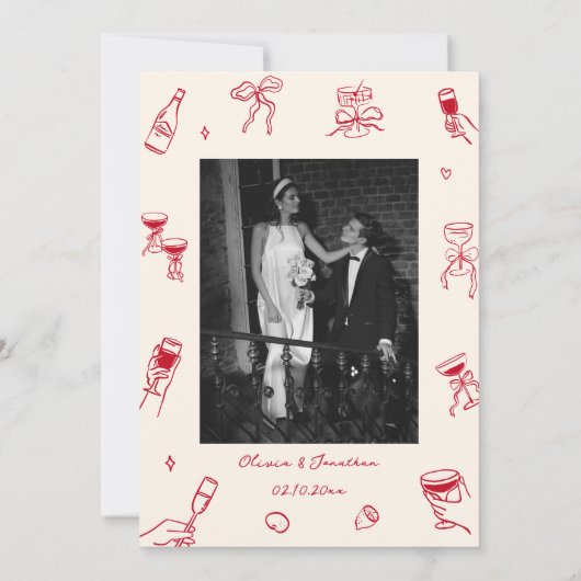 Rote Hand Italienisch, das ist eine Hochzeit mehr Einladung (Rückseite)