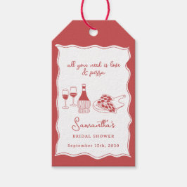 Rote Hand Italienische Pizza Brautparty Geschenkanhänger